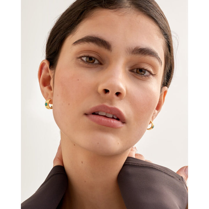 Katie Loxton December Waterproof Gold Birthstone Hoop Earrings. Item code KL6431.