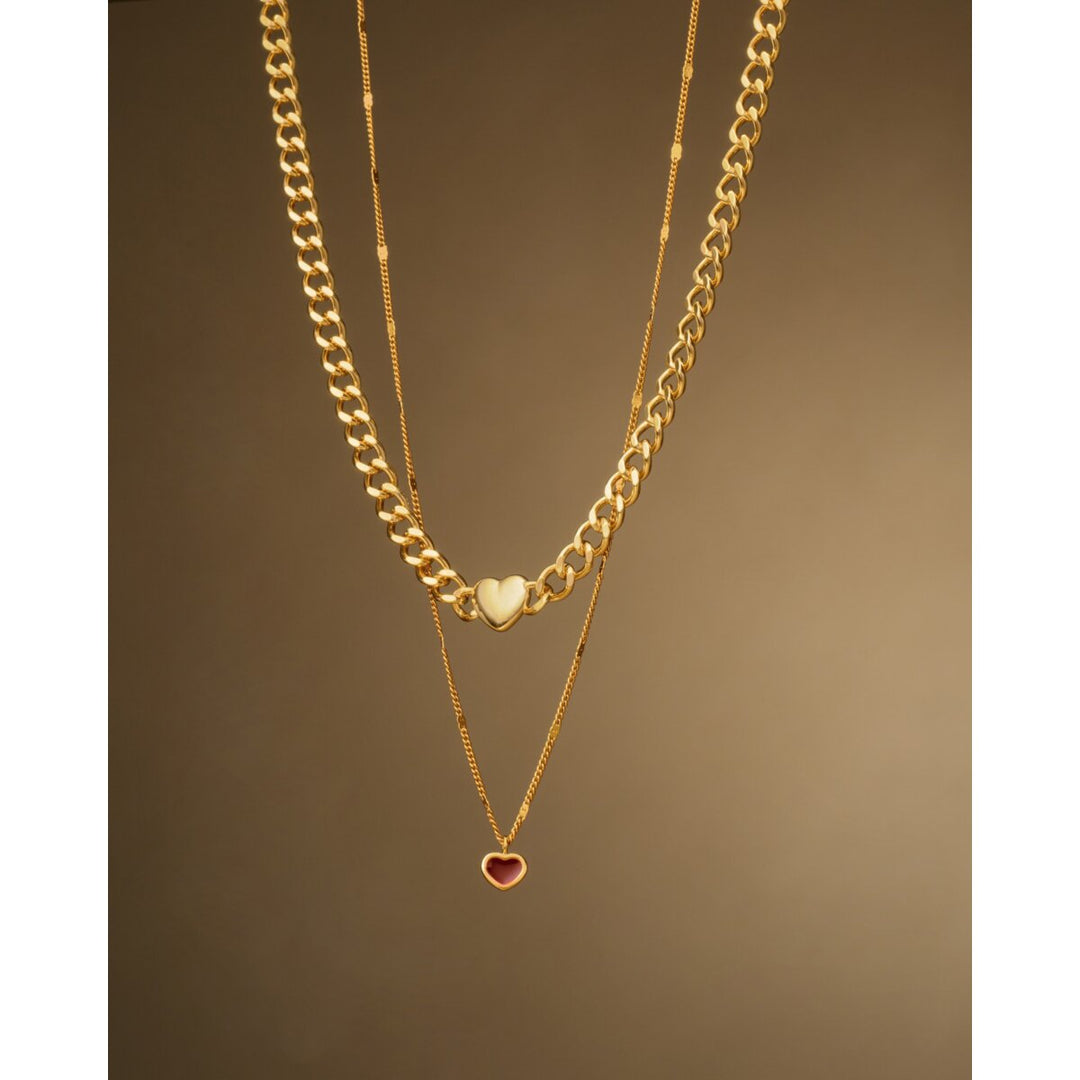 Katie Loxton Rouge Waterproof Gold Heart Necklace. Item code KLJ6432.
