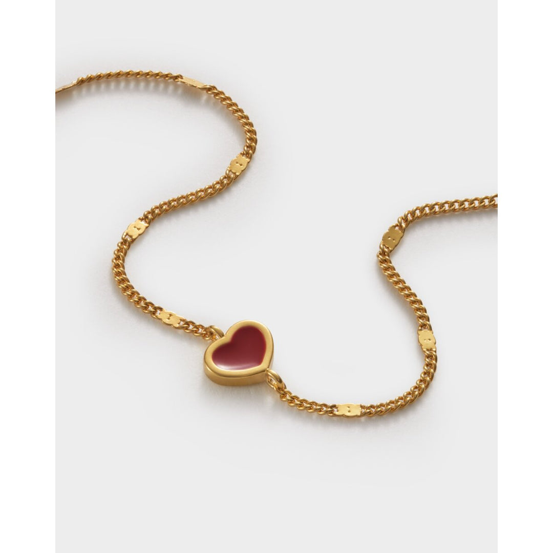 Katie Loxton Rouge Waterproof Gold Heart Bracelet. Item code KLJ6436.