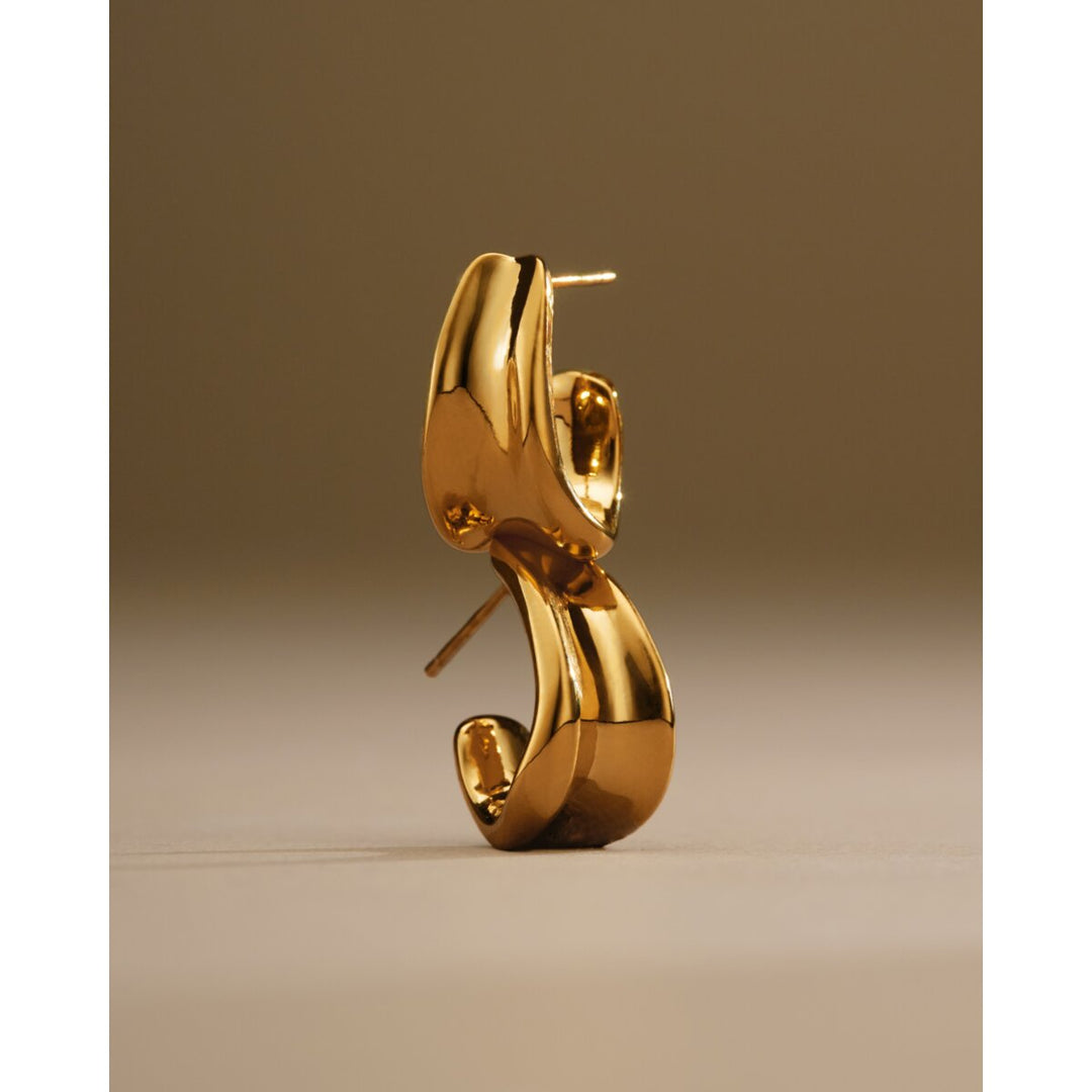 Katie Loxton Molten Luxe Waterproof Gold Hoop Earrings. Item code KLJ6441.