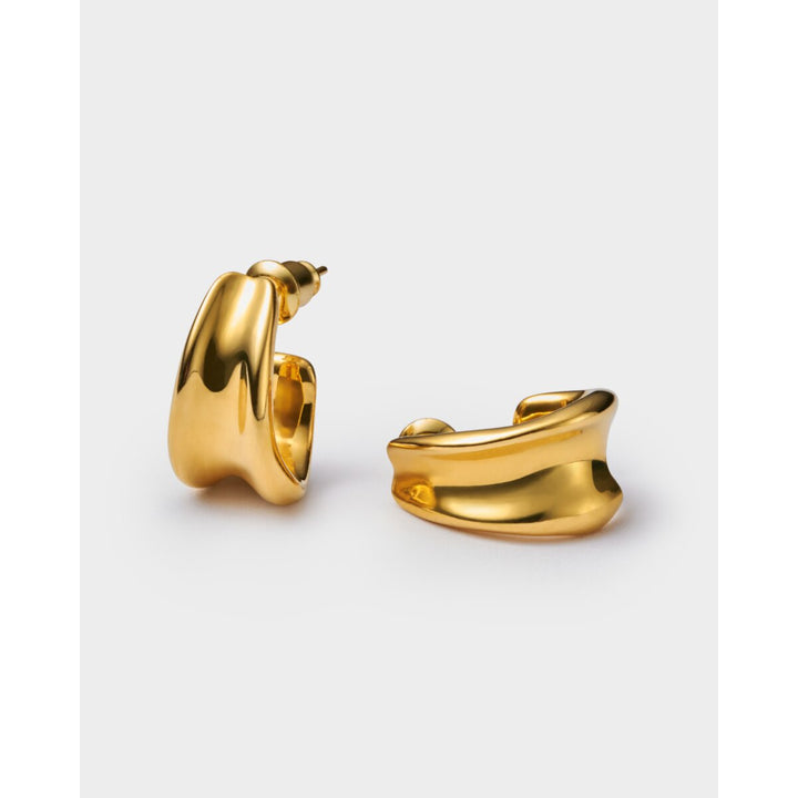 Katie Loxton Molten Luxe Waterproof Gold Hoop Earrings. Item code KLJ6441.