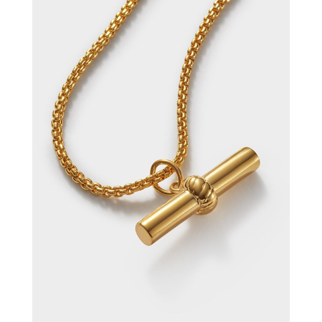 Katie Loxton Themis Waterproof Gold T-Bar Bracelet. Item code KLJ6457.