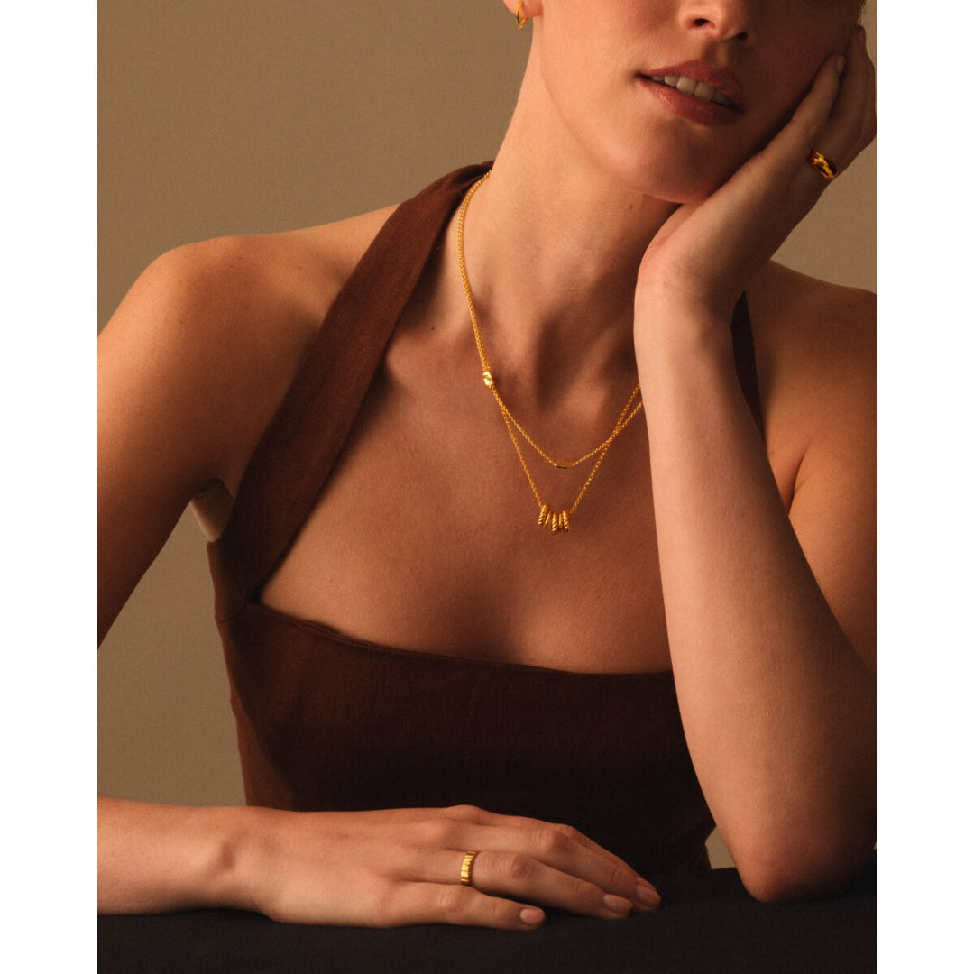 Katie Loxton Laia Waterproof Gold Necklace. Item code KLJ6460.