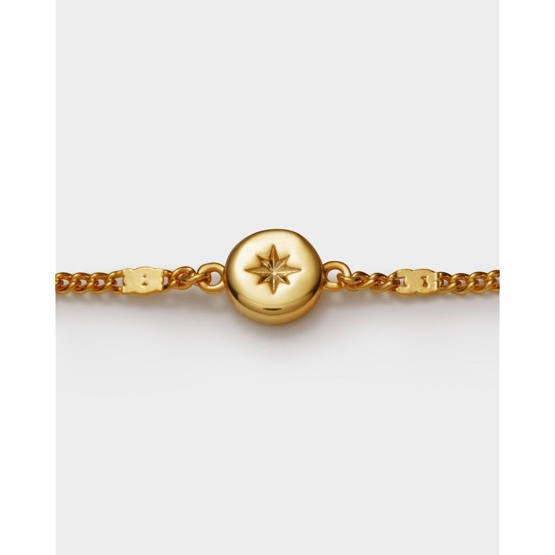 Niche Jewellery: Katie Loxton Aphira Waterproof Gold Anklet with adjustable clasp and small star charm. Minimalist gold chain.