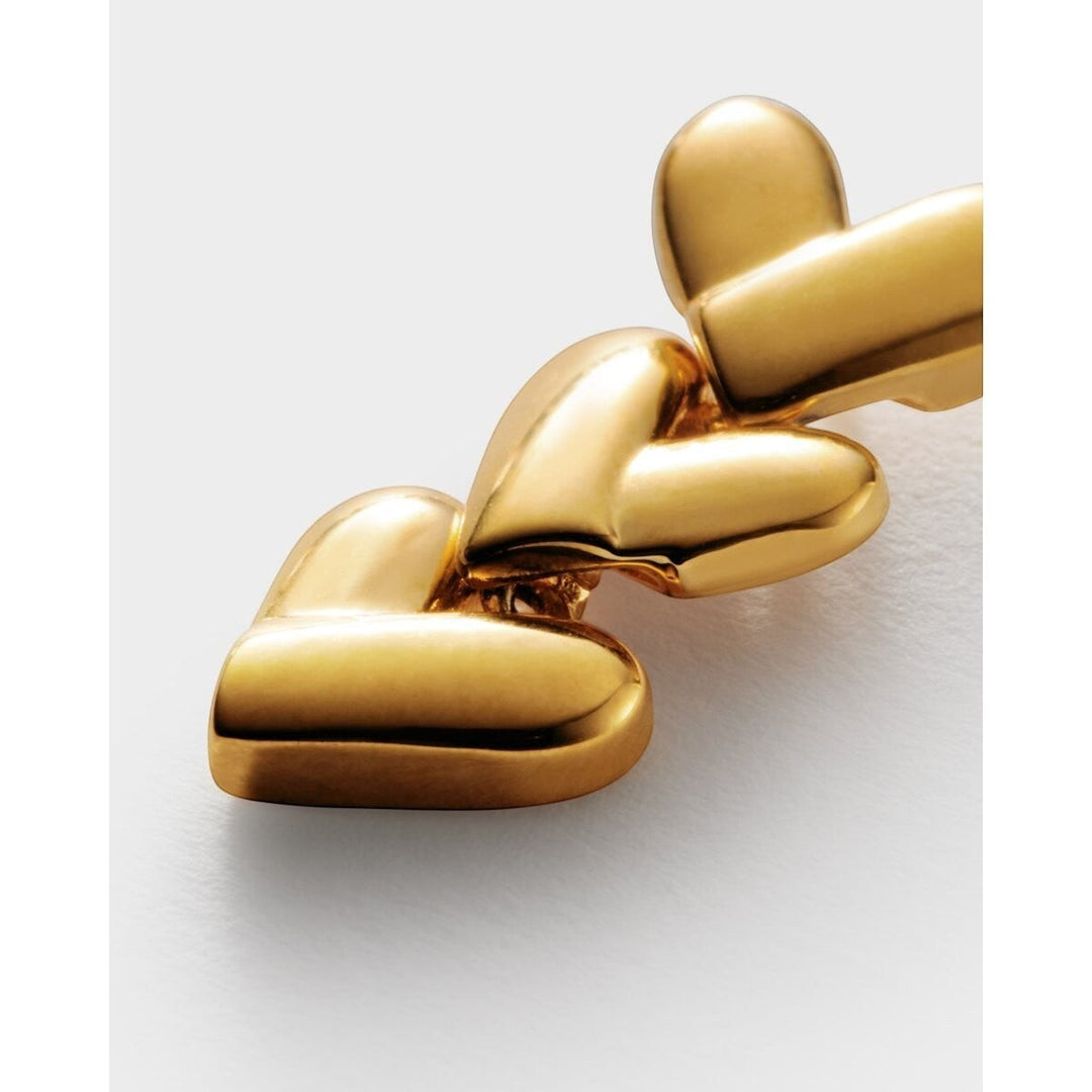 Niche Jewellery Katie Loxton Heart Link Waterproof Gold Earrings with 18K Gold PVD coating.