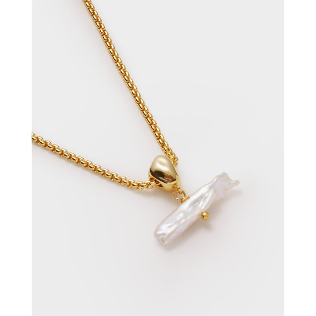 Katie Loxton Sol Pearl Bar Waterproof Gold Necklace
