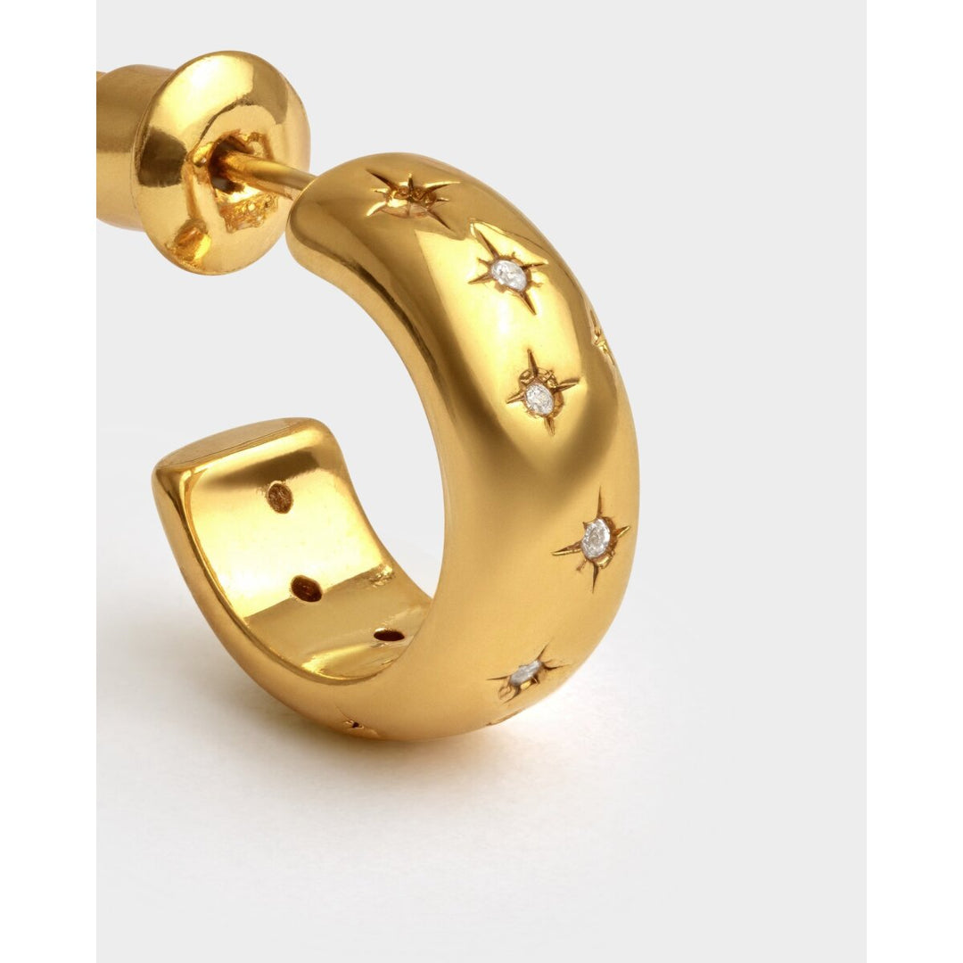 Katie Loxton Starry Waterproof Gold Hoop Earrings
