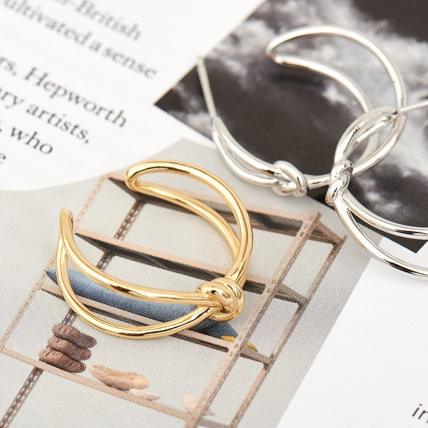 Ania Haie Silver Knot Hoop Earrings E029-02H