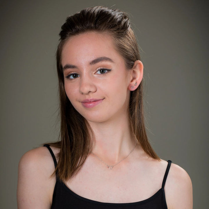 Georgini Summer Sorbet Candy Cupid Pale Pink Zirconia Heart Earrings - Silver - IE1009P