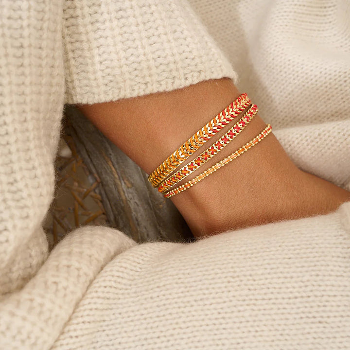 Boho Betty Lilia Sunset Ombre Gold Woven Bracelet