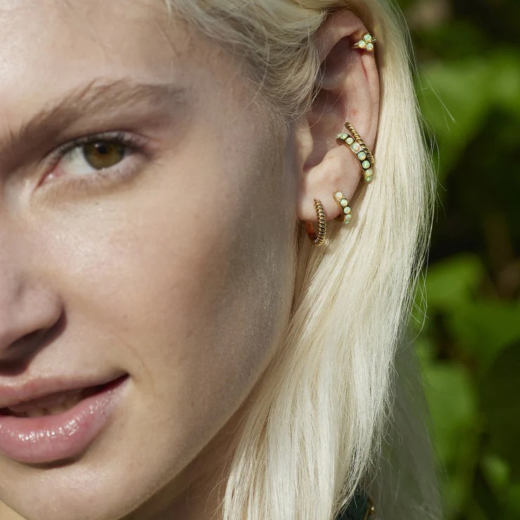 Scream Pretty Large Twist Huggie Hoop Earrings - Gold SPG-73