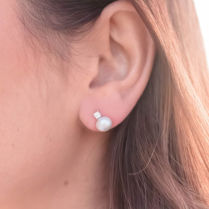 Georgini Oceans Noosa Freshwater Pearl Earrings - Silver - IE1106W