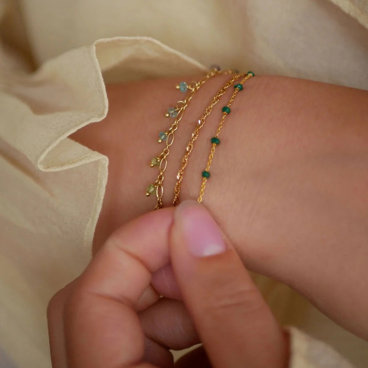 Enamel Copenhagen Lola Petrol Green Gold Bracelet. Item code B66G_2_petrol.