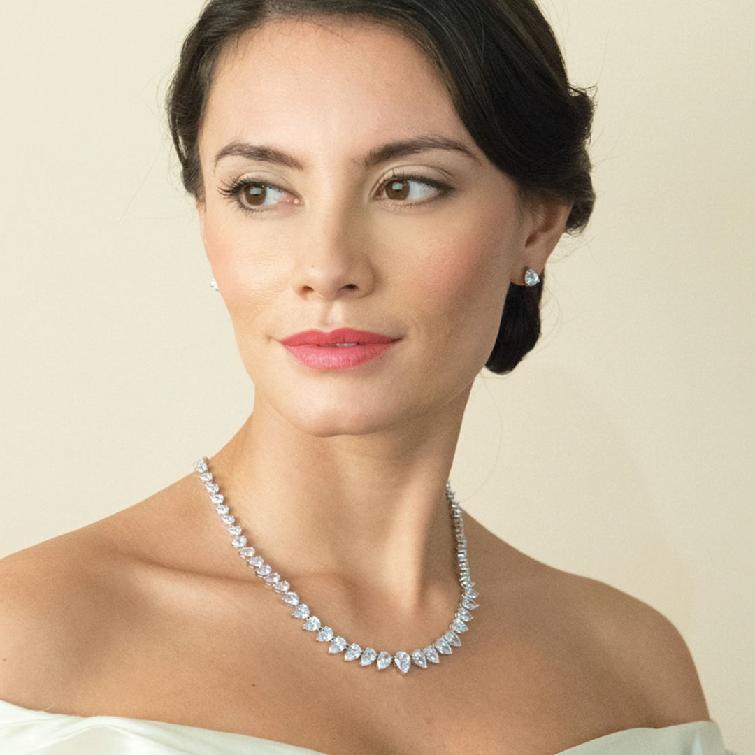 Ivory and Co Manhattan Crystal Pear Cut Earrings - Manhattanearrings