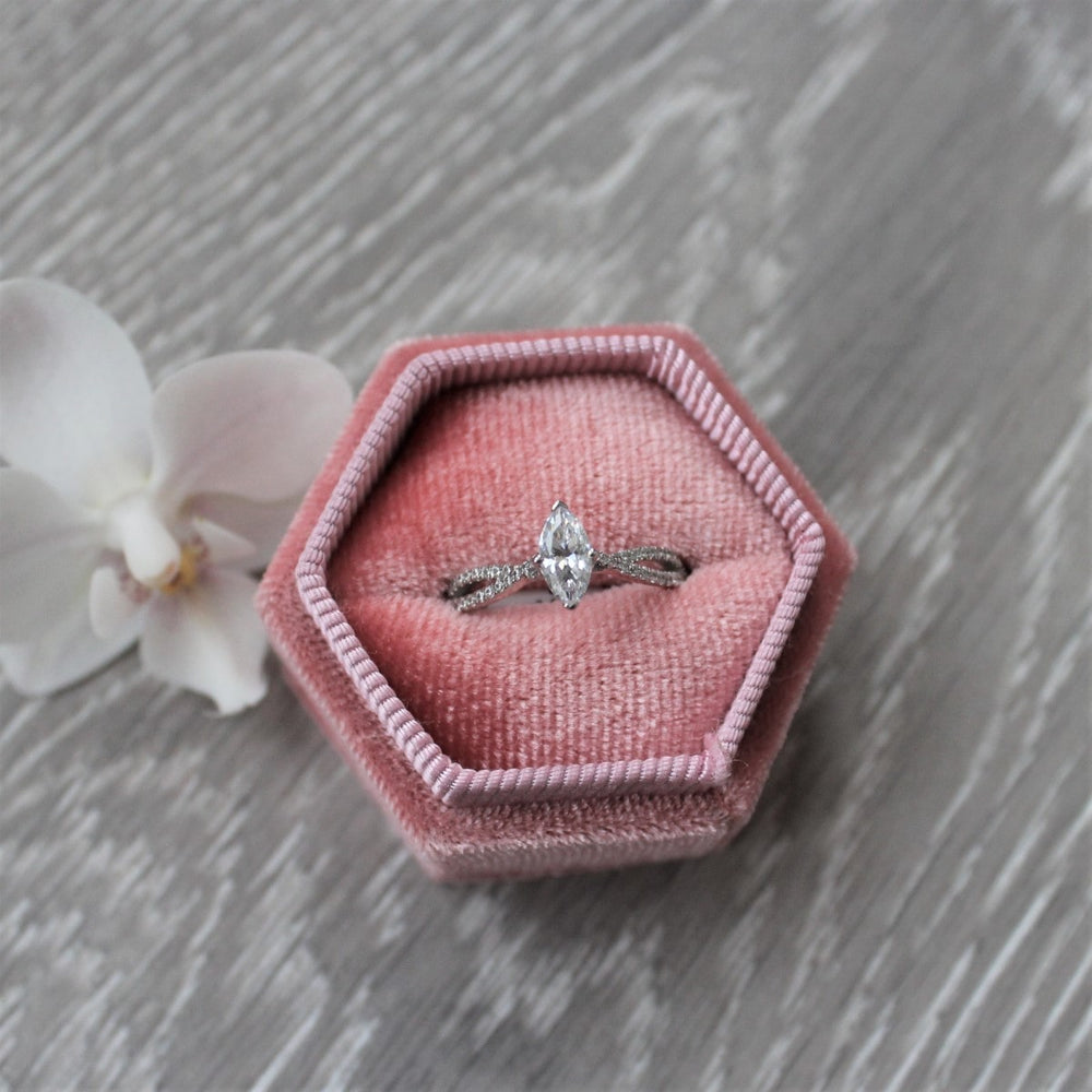 Marquise Cut Diamond Engagement Ring with Twist Band
