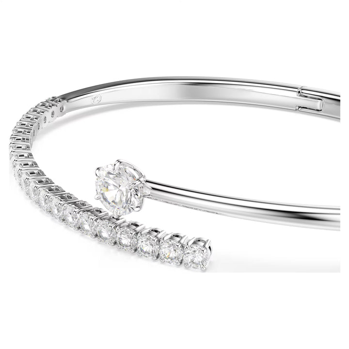 Swarovski Matrix Bangle Round Cut - White with Rhodium Plating