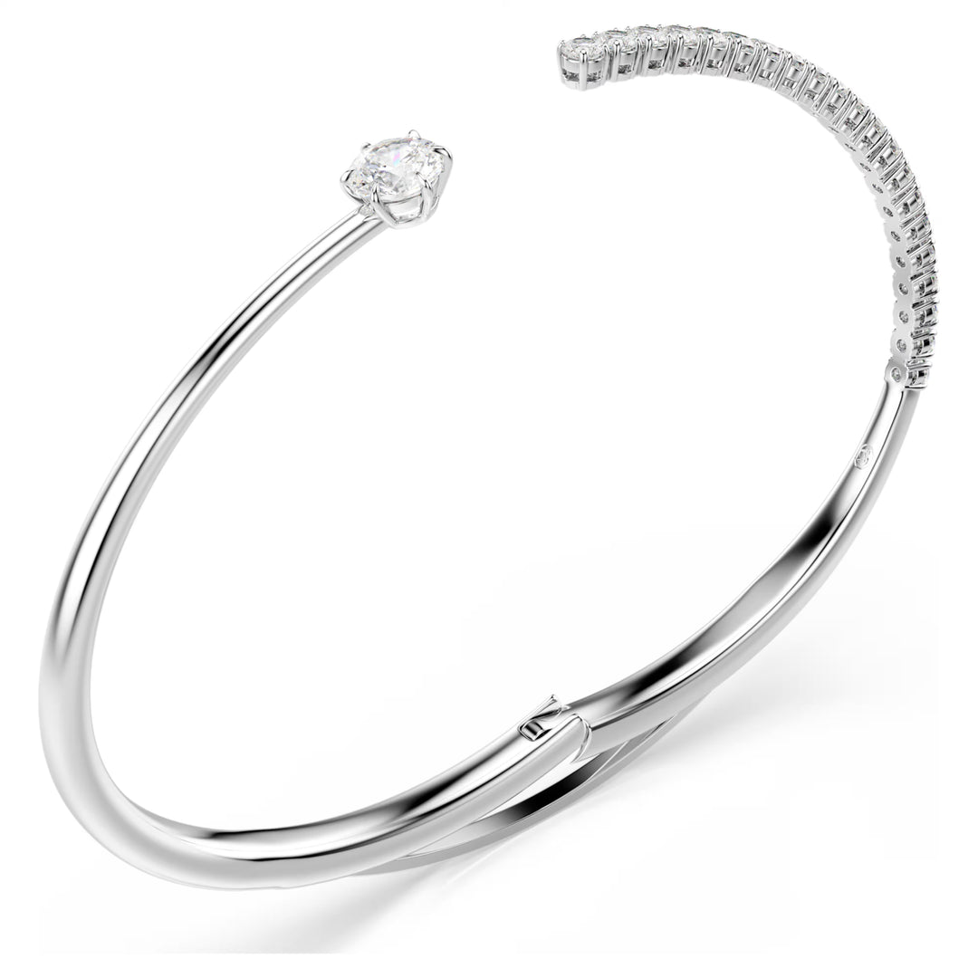 Swarovski Matrix Bangle Round Cut - White with Rhodium Plating