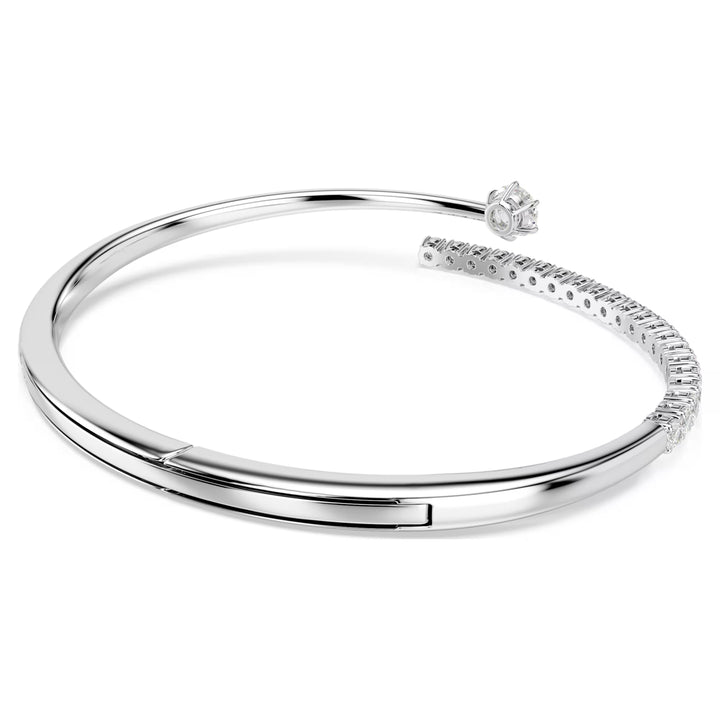 Swarovski Matrix Bangle Round Cut - White with Rhodium Plating