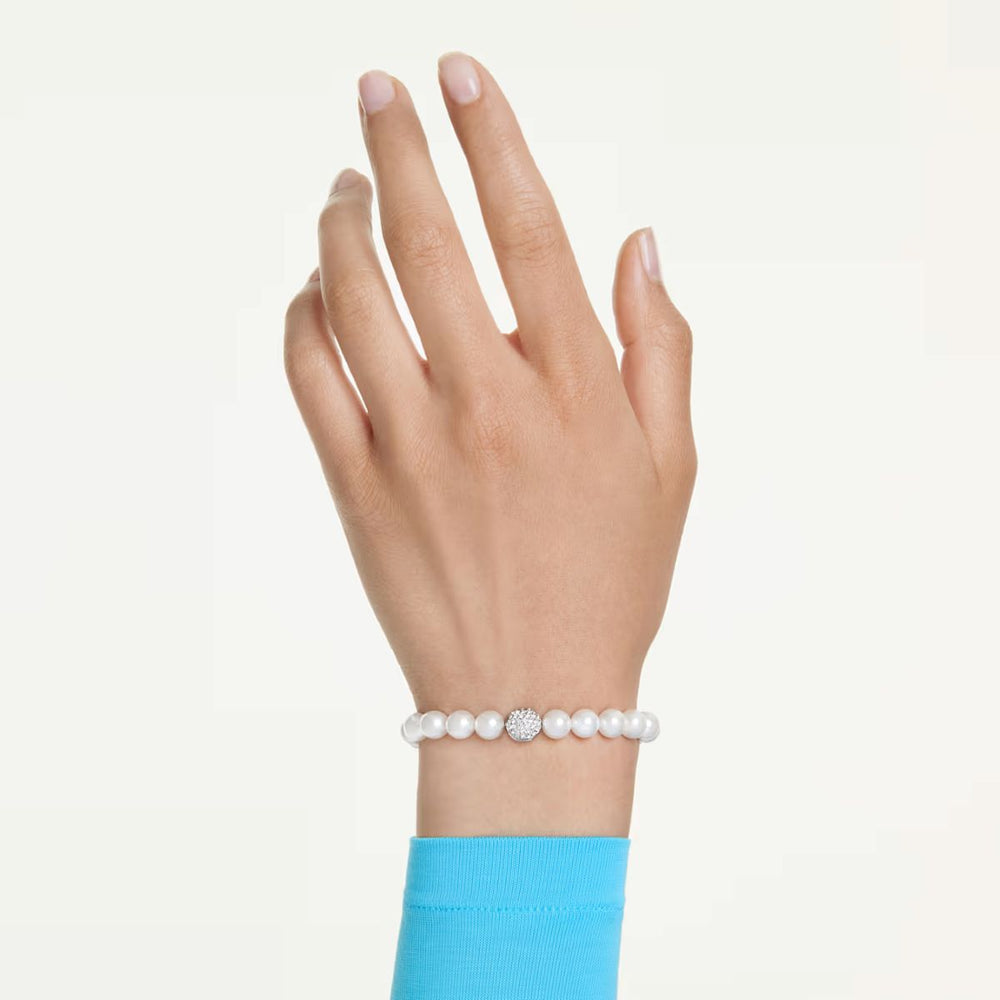 Swarovski Matrix Bracelet Crystal Pearl - White with Rhodium Plating - 5747747