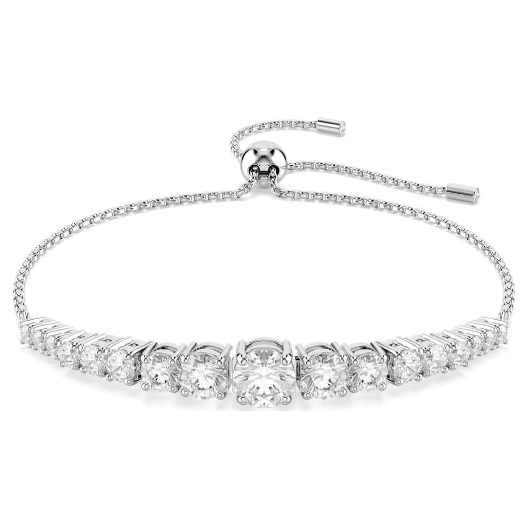 Swarovski Matrix Gradient Cut Slider Bracelet - White with Rhodium Plating - 5690677