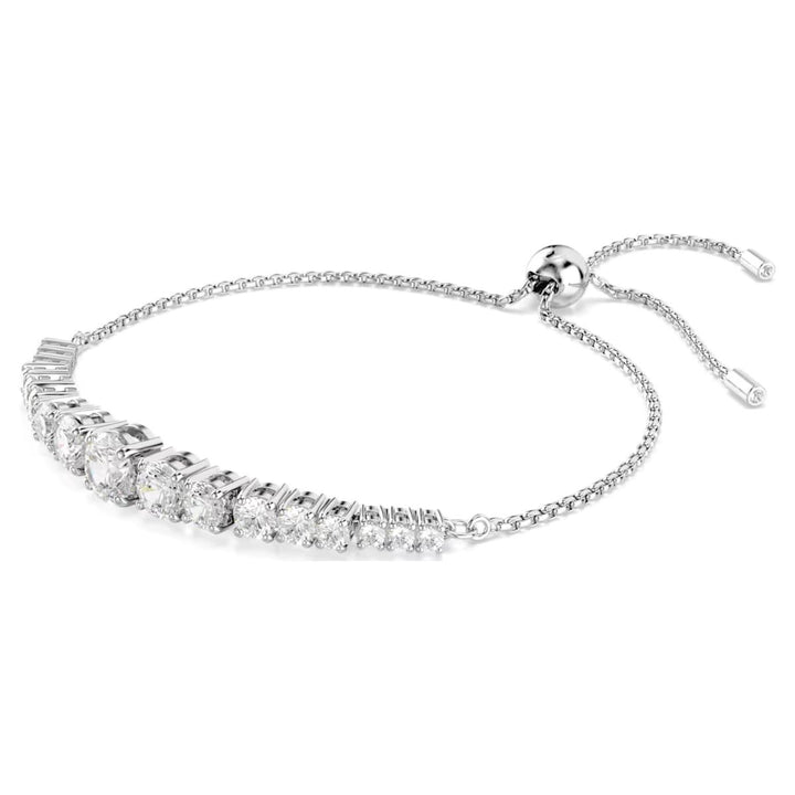 Swarovski Matrix Gradient Cut Slider Bracelet - White with Rhodium Plating - 5690677