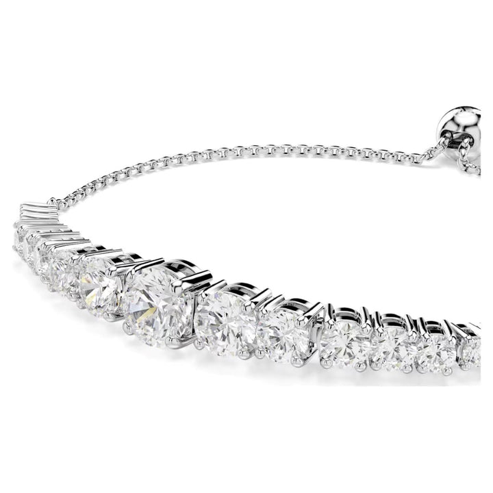 Swarovski Matrix Gradient Cut Slider Bracelet - White with Rhodium Plating - 5690677