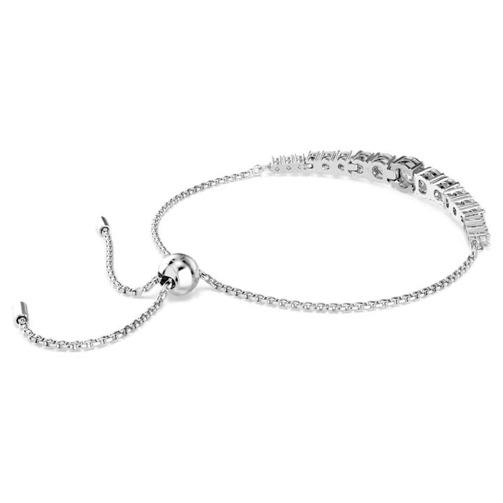 Swarovski Matrix Gradient Cut Slider Bracelet - White with Rhodium Plating - 5690677