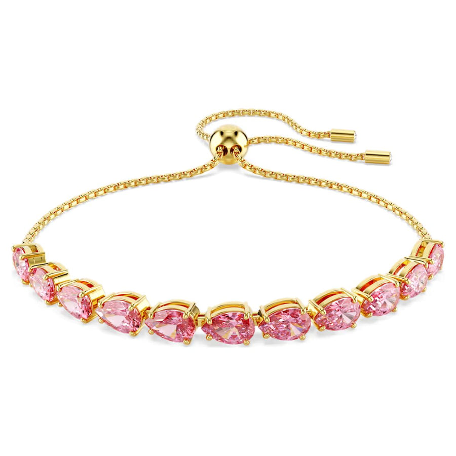 Swarovski Matrix Bracelet Pear Cut - Pink with Gold Tone Plating - 5707187