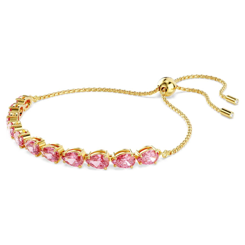 Swarovski Matrix Bracelet Pear Cut - Pink with Gold Tone Plating - 5707187