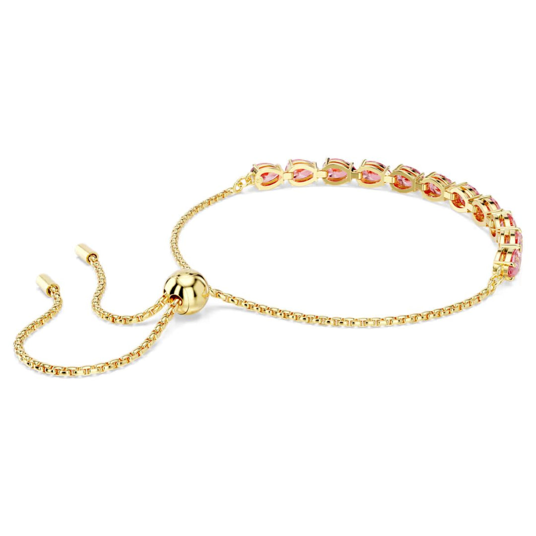 Swarovski Matrix Bracelet Pear Cut - Pink with Gold Tone Plating - 5707187