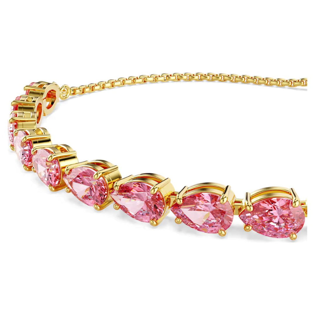 Swarovski Matrix Bracelet Pear Cut - Pink with Gold Tone Plating - 5707187