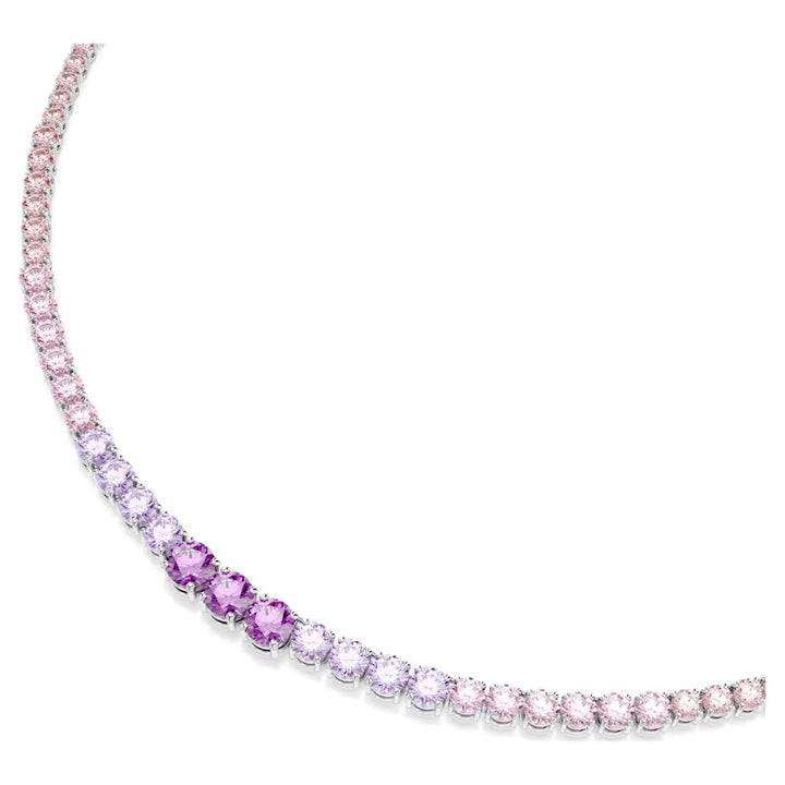Swarovski Matrix Necklace Gradient of Round Cuts - Multicoloured with Rhodium Plating - 5751196