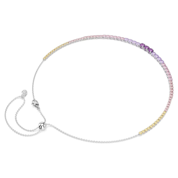 Swarovski Matrix Necklace Gradient of Round Cuts - Multicoloured with Rhodium Plating - 5751196
