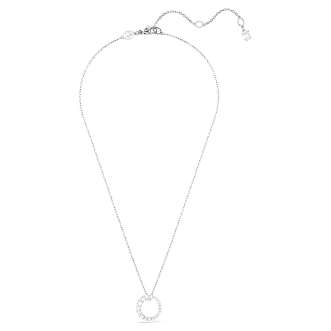 Swarovski Matrix Crystal Pearl Pendant - White with Rhodium Plating 5688751