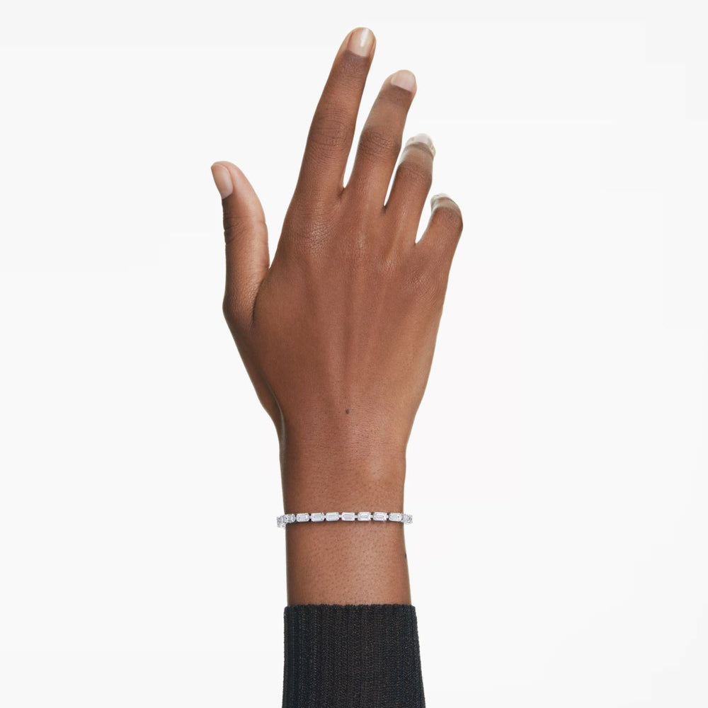 Swarovski Matrix Tennis Bracelet Baguette Cut - White with Rhodium Plating - 5707200