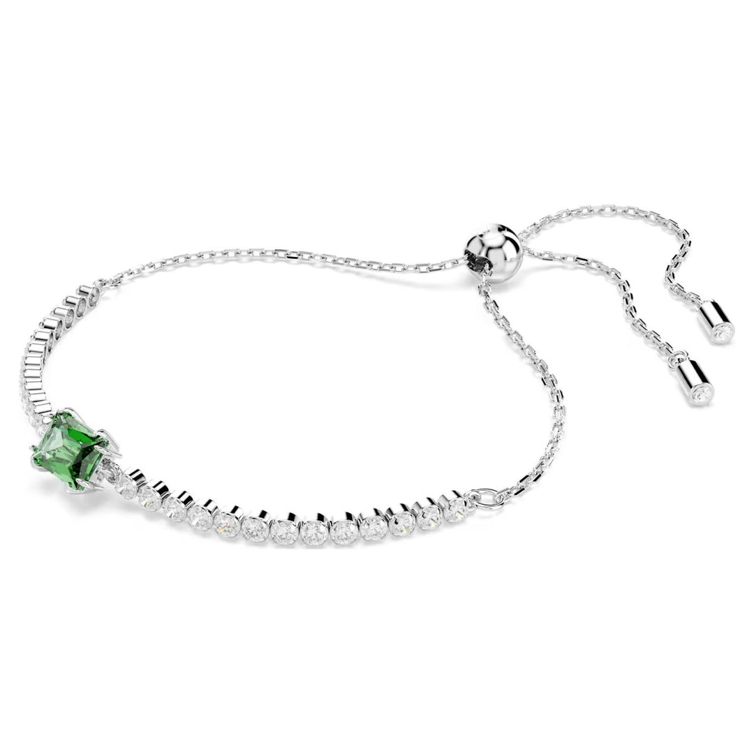 Swarovski Matrix Tennis Bracelet Mixed Cuts Green Rhodium Plated 5693411