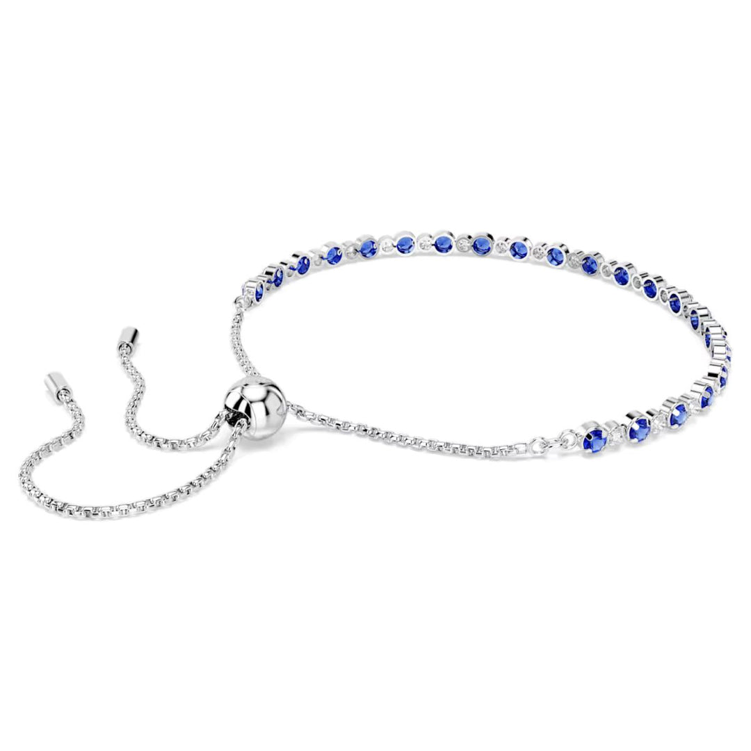 Swarovski Matrix Tennis Bracelet Mixed Round Cuts - Blue with Rhodium Plating - 5725854