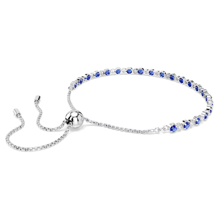 Swarovski Matrix Tennis Bracelet Mixed Round Cuts - Blue with Rhodium Plating - 5725854