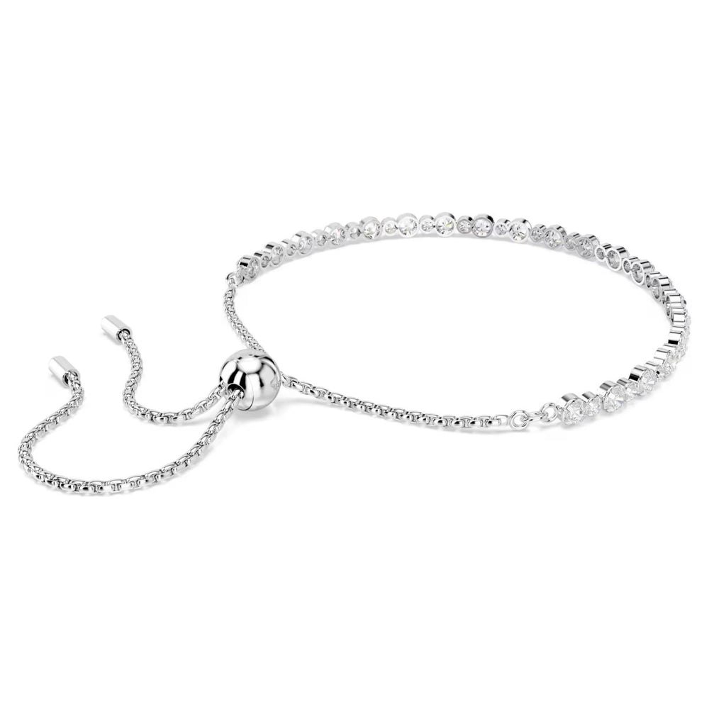 Swarovski Matrix Tennis Slider Bracelet - White with Rhodium Plating 5677813