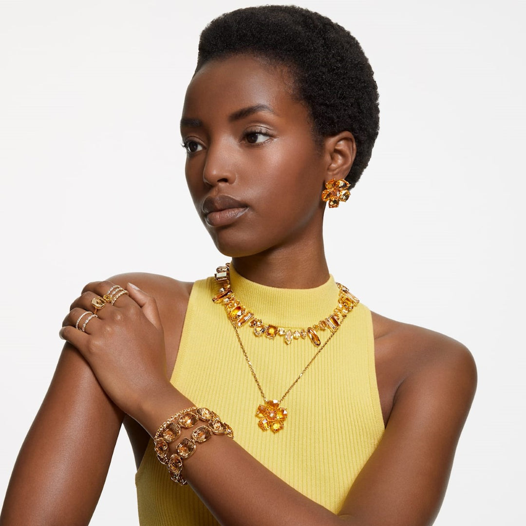 Swarovski Matrix Tennis Bracelet - Yellow with Gold Tone Plating 5648933