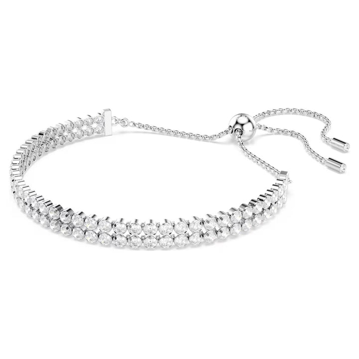 Swarovski Double Tennis Slider Bracelet - White with Rhodium Plating 5678252