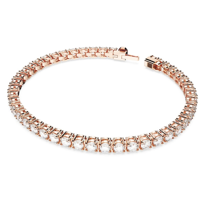 Swarovski Matrix Tennis Bracelet - White with Rose Gold Plating 5657659