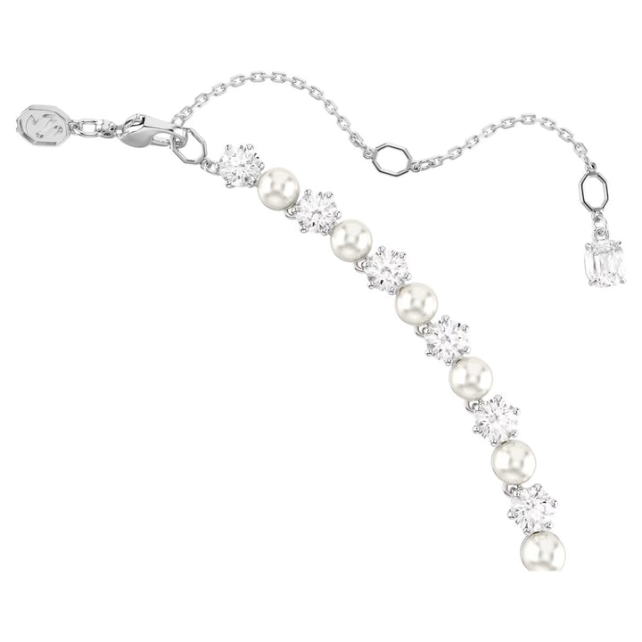 Swarovski Matrix Tennis Necklace Crystal Pearl - White Rhodium Plated 5689623