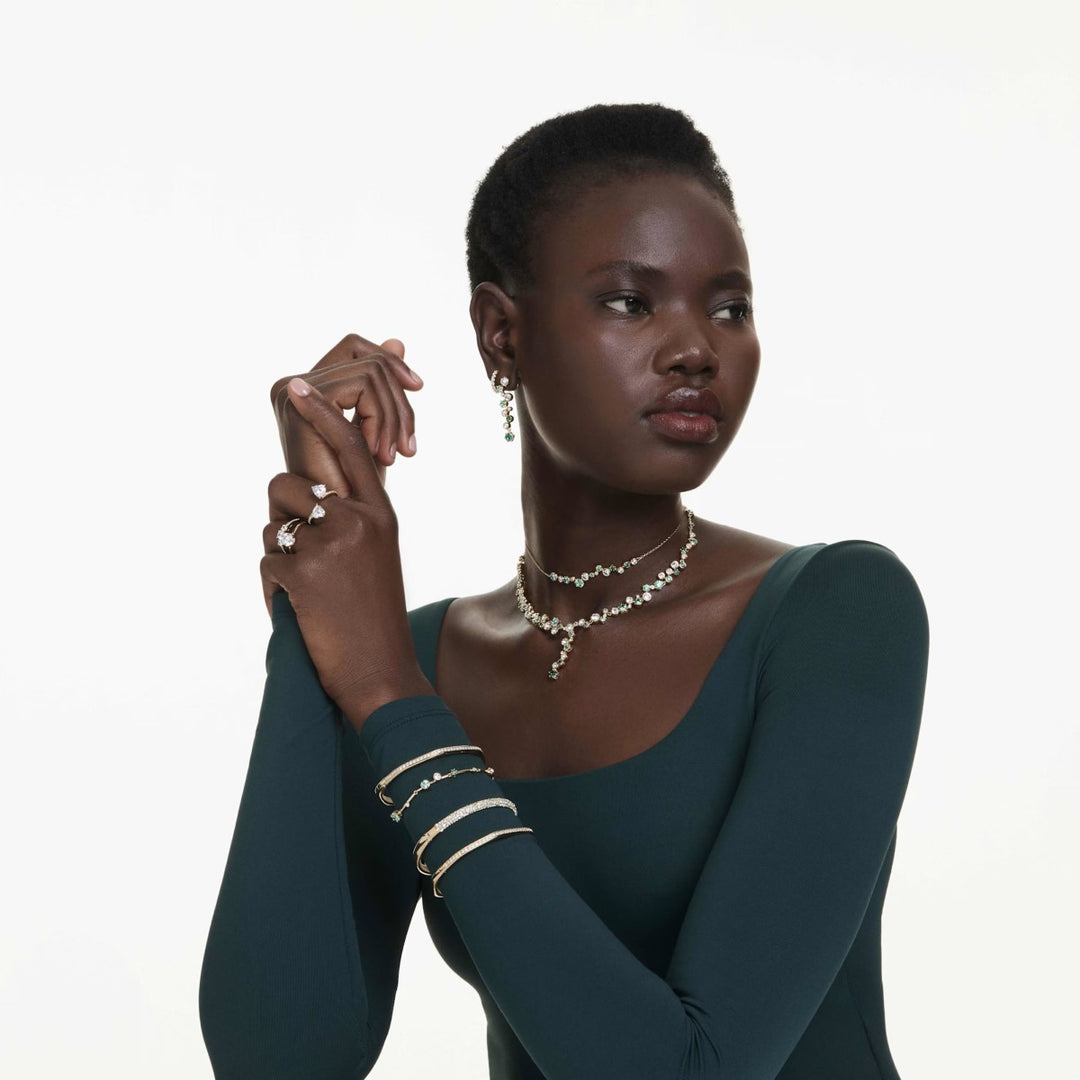 Swarovski Matrix Vittore Hoop Earrings - White with Gold Tone Plating 5733398