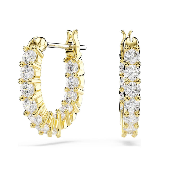 Swarovski Matrix Vittore Hoop Earrings - White with Gold Tone Plating 5733398