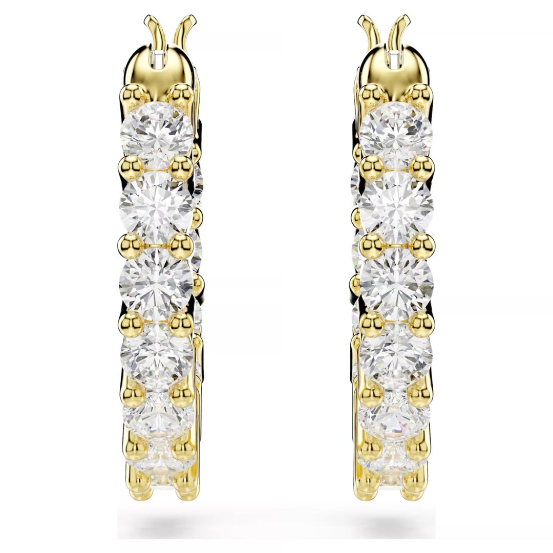 Swarovski Matrix Vittore Hoop Earrings - White with Gold Tone Plating 5733398