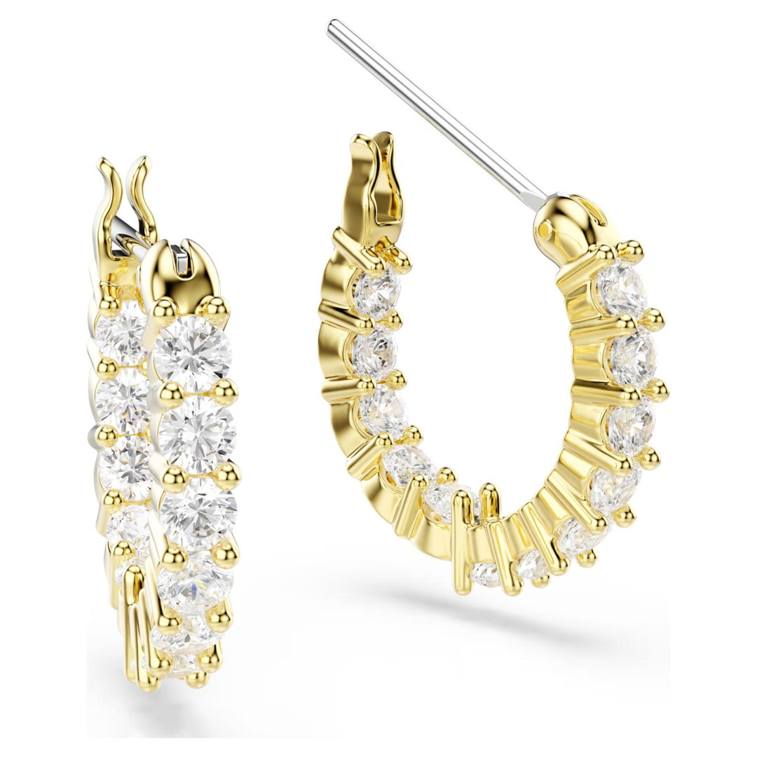 Swarovski Matrix Vittore Hoop Earrings - White with Gold Tone Plating 5733398