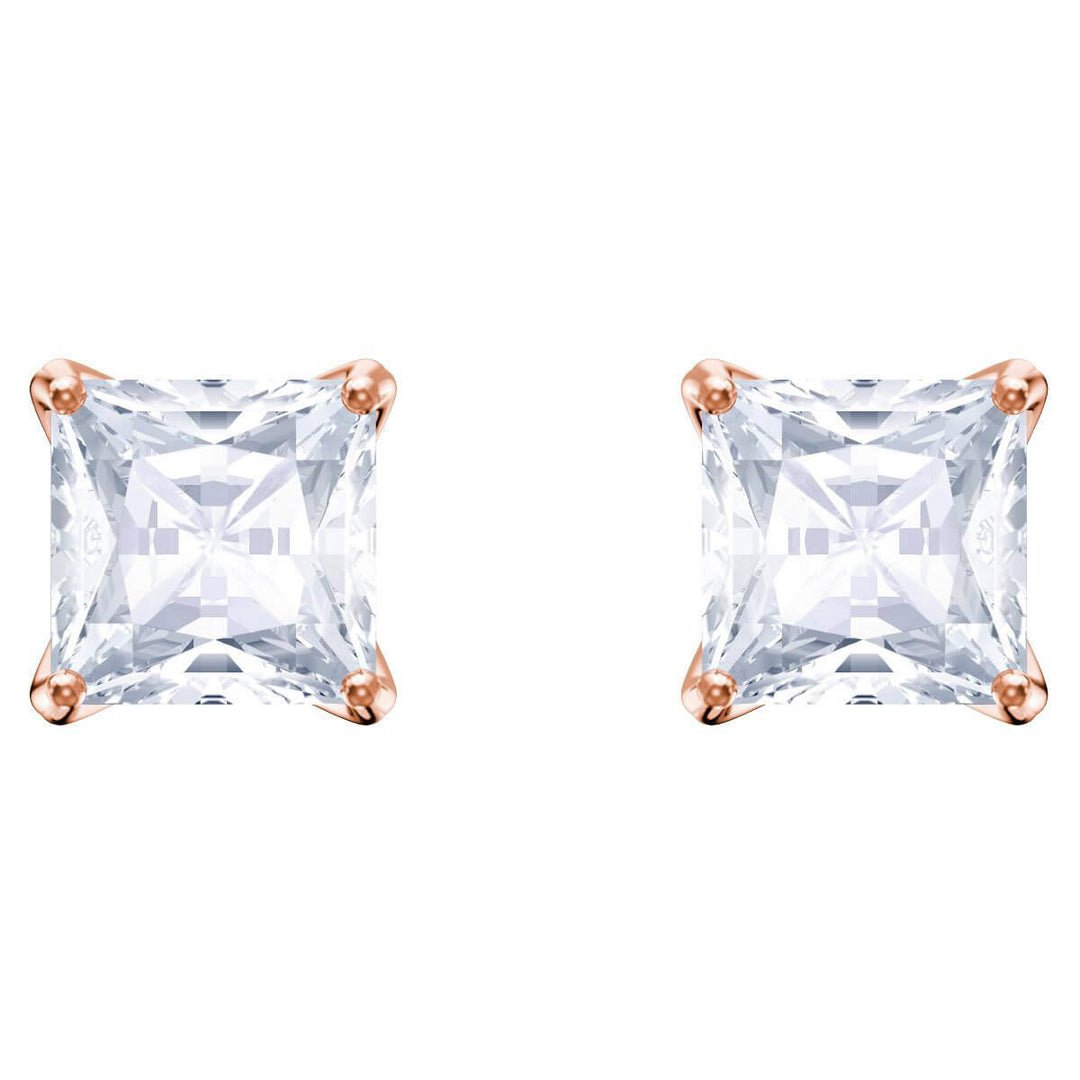 Swarovski Attract Pierced Earrings, White, Rose Gold Plating 5431895