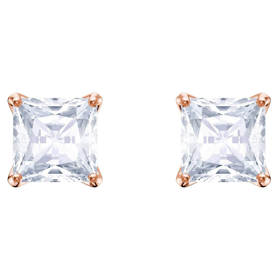 Swarovski Attract Pierced Earrings, White, Rose Gold Plating 5431895