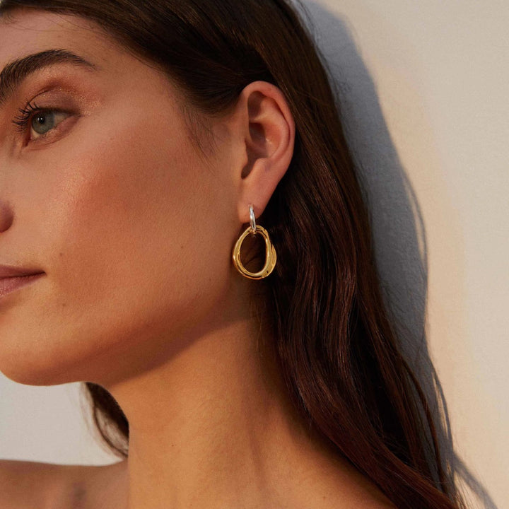 Shyla Meridien Gold and Silver Drop Earrings